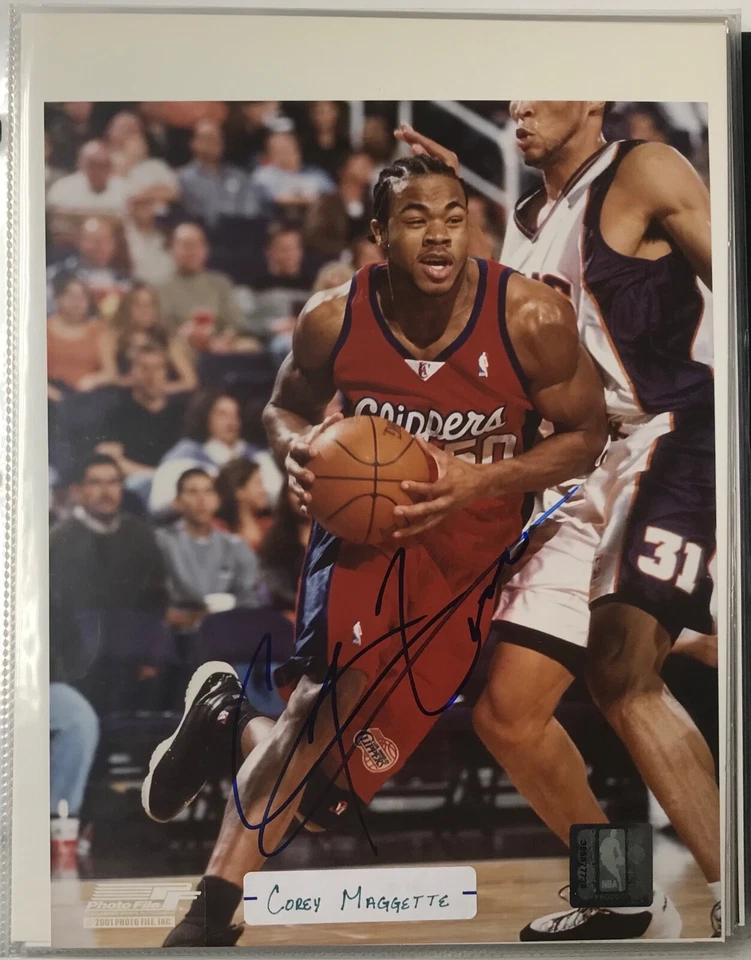 (Los Angeles Clippers) #50 Corey Maggette (foto de acción a color autografiada de 8x10) Foto 1 de 1