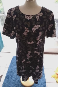 Seasalt Dark Blue Patterned Corduroy Dress with Pockets Lined UK Size 16 - Picture 1 of 4