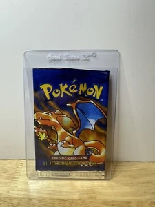 Vintage 1999 Pokemon Base Set Unlimited Booster Pack EMPTY Charizard Art 1h - Picture 1 of 2