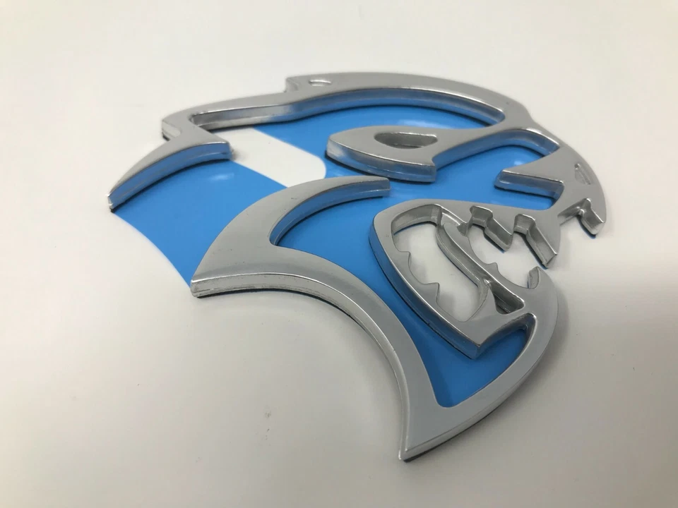 道奇 Jeep 挑战者充电器 Cherokee Hellcat Hell Cat 3D 徽章银色缎面  — 第 1/1 张图片