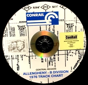 Conrail 1976 Allegheny "B" Division Central Region Track Chart on DVD - Picture 1 of 1