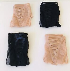 Victoria's Secret Dream Angels Brazilian Tulle Panty Lot Of 4 NWT Black,Beige