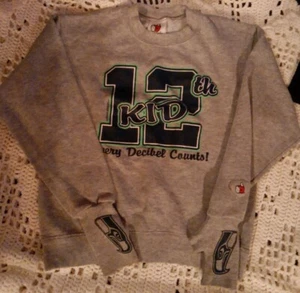 Seattle Seahawks Every 12th Kid Youth Size m Sweatshirt Handcuffs Thumb Hole - Picture 1 of 6