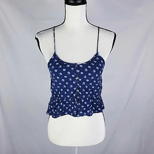 Abercrombie Kids Juniors Blue Floral Spaghetti Strap Top Crop Size Small   AG - Picture 1 of 7