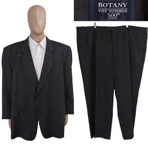 Botany 500 Two Piece Super 120s Gray Wool Stripe Big Tall Suit 54R Pants 52X27 - Picture 1 of 15