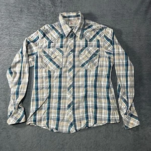 True Religion Western Plaid Shirt pearl snap Long Sleeve Size XXL - Picture 1 of 10