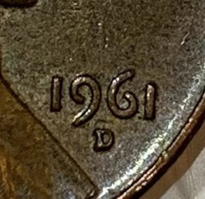 1961-D LINCOLN CENT RPM D Over Inverted D extrem selten - Bild 1 von 12