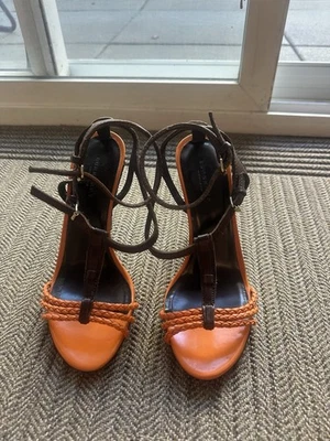 Sandalia de cuña Burberry Rosslyn 100 mandarina talla 37 EU / US 5,5 – NUEVA EN CAJA Foto 1 de 4
