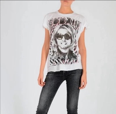 R13 хлопок кашемир смесь Курт Кобейн футболка Sz S рок-н-ролл - Изображение 1 из 4