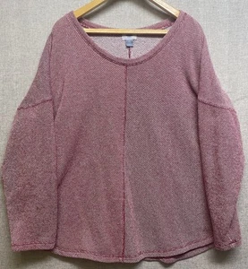 Old Navy Damen Hemd Erwachsene Größe XXL rot weiß Waffelstruktur Langarm Bluse - Bild 1 von 11