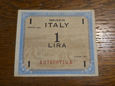 Italy 1 Lira Series 1943 Allied Military Payment Cert Currency Banknote MPC - Image 1 of 2