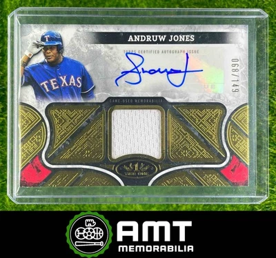 2025 Topps Tier One #AT1R-AJ Andruw Jones Auto Jersey 68/149 Texas Rangers - Image 1 of 2
