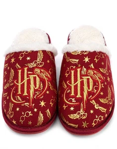 Harry Potter Red Logo Mule Slippers Womens - Picture 1 of 19