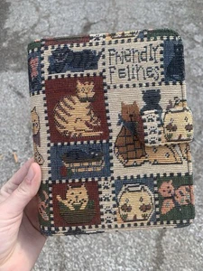 VTG Felines Tapestry Cats Kittens Notebook W/Cover 8x6 Crazy Cat Lady - Picture 1 of 9