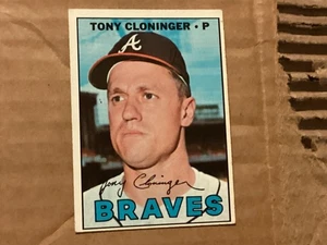 1967 Topps - Tony Cloninger #490 - Casi como nuevo - Grandes esquinas - Sin pliegues - Imagen 1 de 2