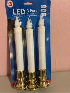 NUOVE Confezione da 3 candele coniche a batteria 9" - Foto 1 di 2
