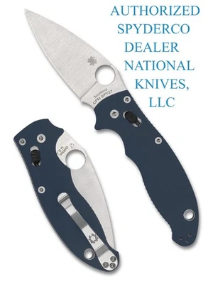 Cuchillo Plegable Spyderco Manix 2 C101GPCBL2 Borde Liso CPM SPY27 Hoja Azul G-10 Foto 1 de 3