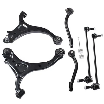 6× For 2007-12 Hyundai Santa Fe Suspension Kit Front Control Arm Sway Bar Tierod Foto 1 de 4