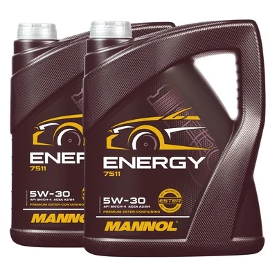 5W 30 MANNOL Energia Olio motore 10 2x5 litri MB 229.5/BMW LL 98/VW 505/502 Öl - Immagine 1 di 4
