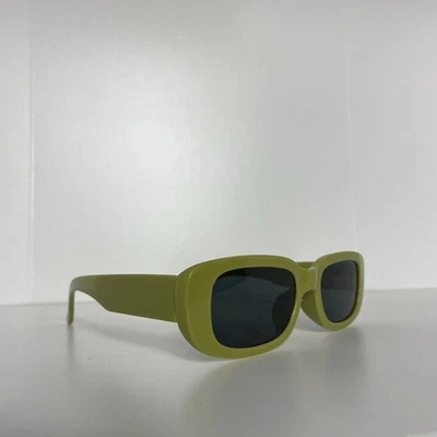 Gafas de sol cuadradas de plástico estilo vintage verde Foto 1 de 4