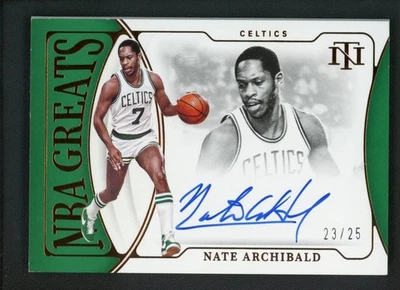 2021-22 NATE ARCHIBALD 23/25 AUTO PANINI NATIONAL TREASURES NBA GREATS - Image 1 of 2