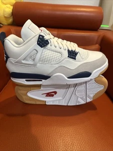 Jordan 4 Retro SB Navy Shoes,BNIB,DS,Sz. 10,Nike# DR5415-100 New White - Picture 1 of 8