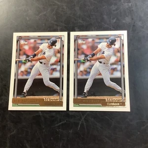 DON MATTINGLY 1992 Topps 2 Card Lot #300 Gold EMBOSSED Winner New York Yankees - Picture 1 of 7