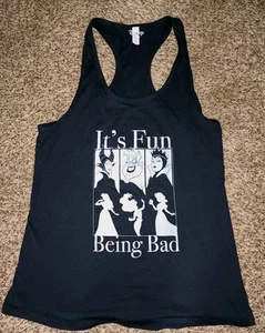 Disney Villans "It's Fun Being Bad" Black Graphic Tank XXL EUC! - Picture 1 of 5