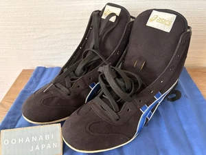 ASICS ZAPATOS DE BOXEO DE LUCHA EX-EO 27,5 cm (US 9,5) modelo antiguo NEGRO × AZUL NUEVO - Imagen 1 de 12