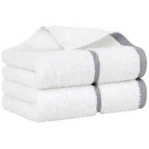 Set of 2, 750 GSM Luxury White Hand Towels - Oversized 16x30 Inch Cotton Ring... - Picture 1 of 9