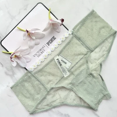 ROSA Victoria's Secret Guiño Punto Malla Descarada Panty Verde Jardín TALLA S/L/XL Foto 1 de 4