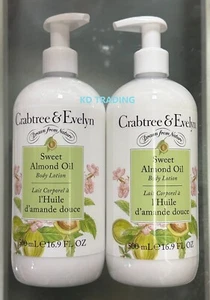 (2-Pk) Crabtree & Evelyn ~ SWEET ALMOND OIL Nourishing Moisturizing BODY LOTION - Picture 1 of 4