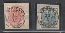 FRANCOBOLLI - 1854/56 LOMBARDO VENETO C.15+45 VERONA E/6130