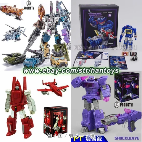 Pocket Toys PT 01 03 04 Soundwave 05 Bruticus Robot Action Figure Toy Lot NoBox Cover
