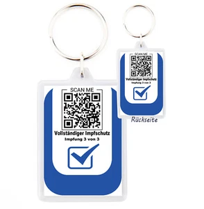 Llavero comprobante de vacunación | Código QR de impresión | Llavero foto acrílica 6x4,5 cm - Imagen 1 de 1
