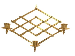 Vintage Messing Akkordeon Wandleuchter Kerzenständer Halter - Bild 1 von 7