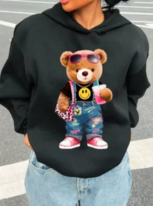 Hoodie, Sweatshirt, hoodie,hooded Sweat Shirt, Pullover, Long Sleeve, Teddy Bear - Picture 1 of 4