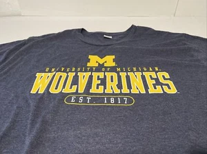 Michigan Wolverines EST 1817 Hanes T-Shirt Herren Gr. XL Mais & Blau, Neu - Bild 1 von 17