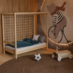 HAGO® cuna portería de fútbol 70x140 80x160 90x200 cama juvenil madera cama de juego portería - Imagen 1 de 49
