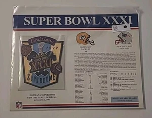 Green Bay Packers Super Bowl XXXI Patch Stat Card Willabee & Ward - Picture 1 of 3
