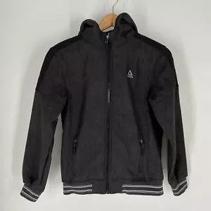 Reebok Youth Boys Black Full Zip Fleece Lined Hooded Jacket Size L - Picture 1 of 15
