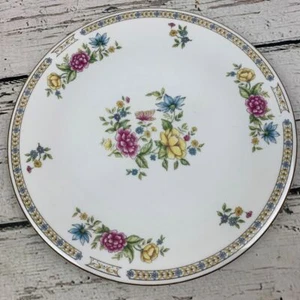 Liling Fine China Ling Rose Pattern Floral Dinner Plate with Butterfly Gold Trim - Picture 1 of 6