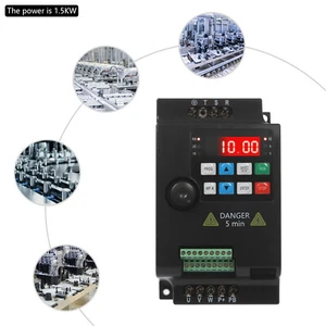 2 HP 3 Phase Motor Variable Frequency Drive VFD Speed Controller 220VAC 1.5KW 7A - Picture 1 of 12