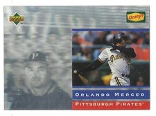 1995 Upper Deck Denny's Hologram - #17 - Orlando Merced - Pittsburgh Pirates