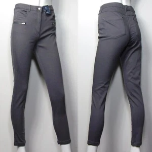 M&S Zip Detail SKINNY LEG Mid Rise JEANS ~ Size 18 Short ~ GREY - Picture 1 of 7