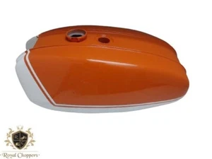 BSA A65 Thunderbolt Lightning Orange White Painted Gas Petrol Tank 1970'|Fit For - Bild 1 von 5