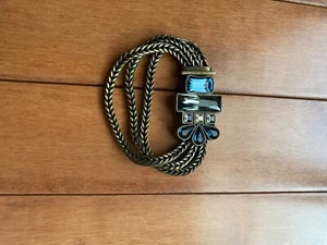 SILPADA KR Brass & Swarovski Blue Crystal Magnetic Bracelet KRB0006 - Picture 1 of 2