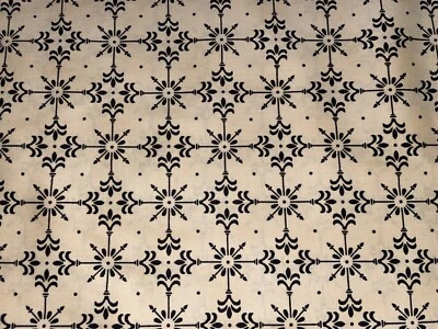 By 1/2 Yd "Olde World Style" Black & Cream Fabric Maywood/Dillard #1207E BTHY - Image 1 of 4