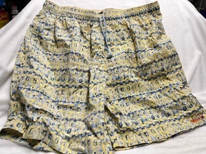 Lot 3014- PERRY ELLIS- Men's Yellow and Gray Swim Trunks - Size XL - Picture 1 of 4
