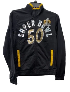 Team Apparel Womens Super Bowl 50 Graphics Full Zip Jacket-Black,Small - Picture 1 of 12